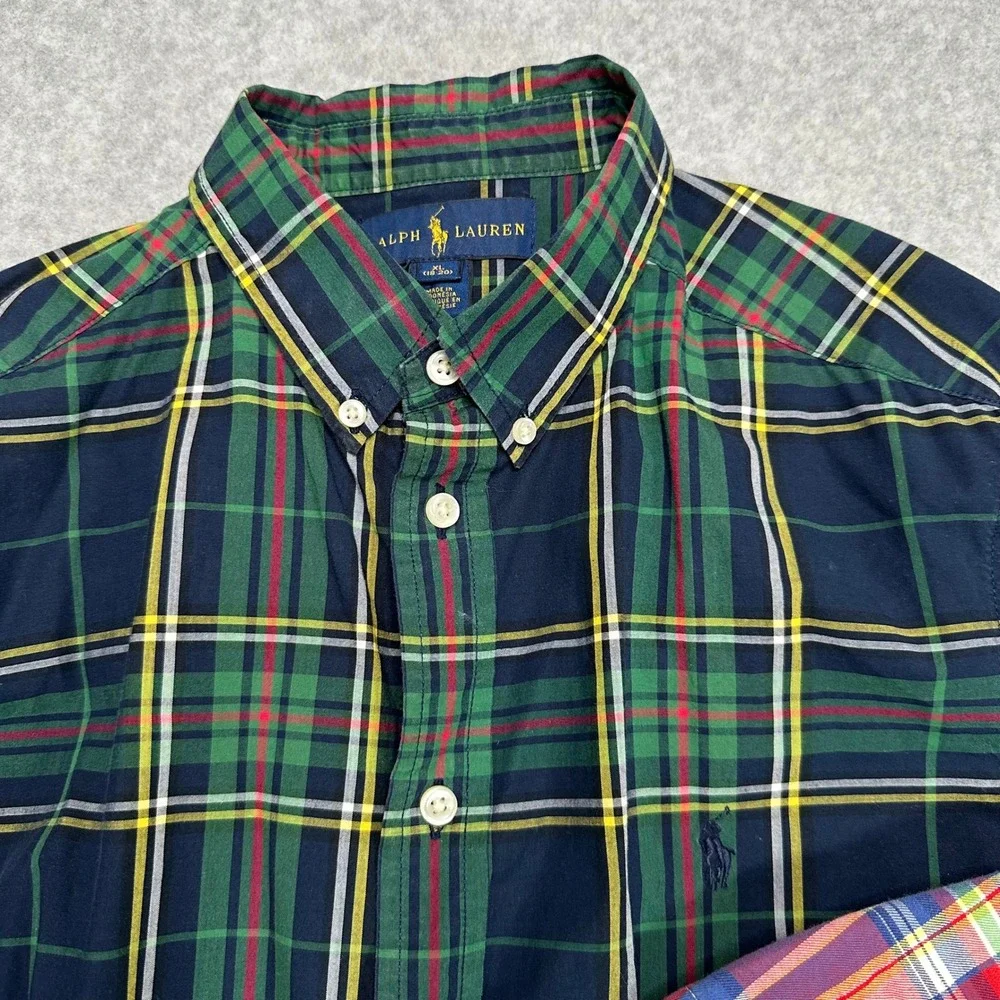 Ralph Lauren Kids Plaid Button Down Shirts Bundle XL 18-20 Red‎ Blue Green Navy